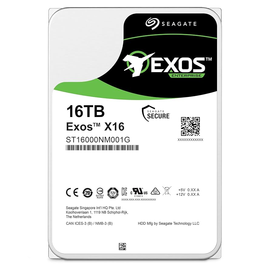 外付けハードディスク・ドライブ Seagate Exos X16 16TB HDD Amazon | Seagate Exos X16 SATA 512e 3.5インチ 16TB 内蔵